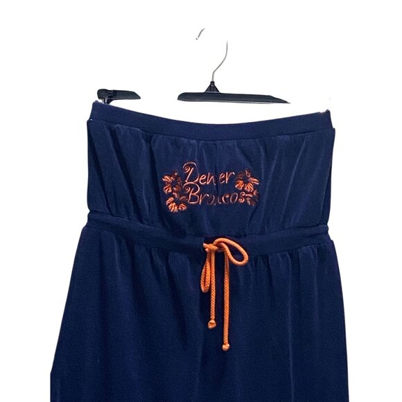 Denver Broncos Y2K Terrycloth Strapless Swimcover Blue Size M Football Beach - Picture 7 of 13